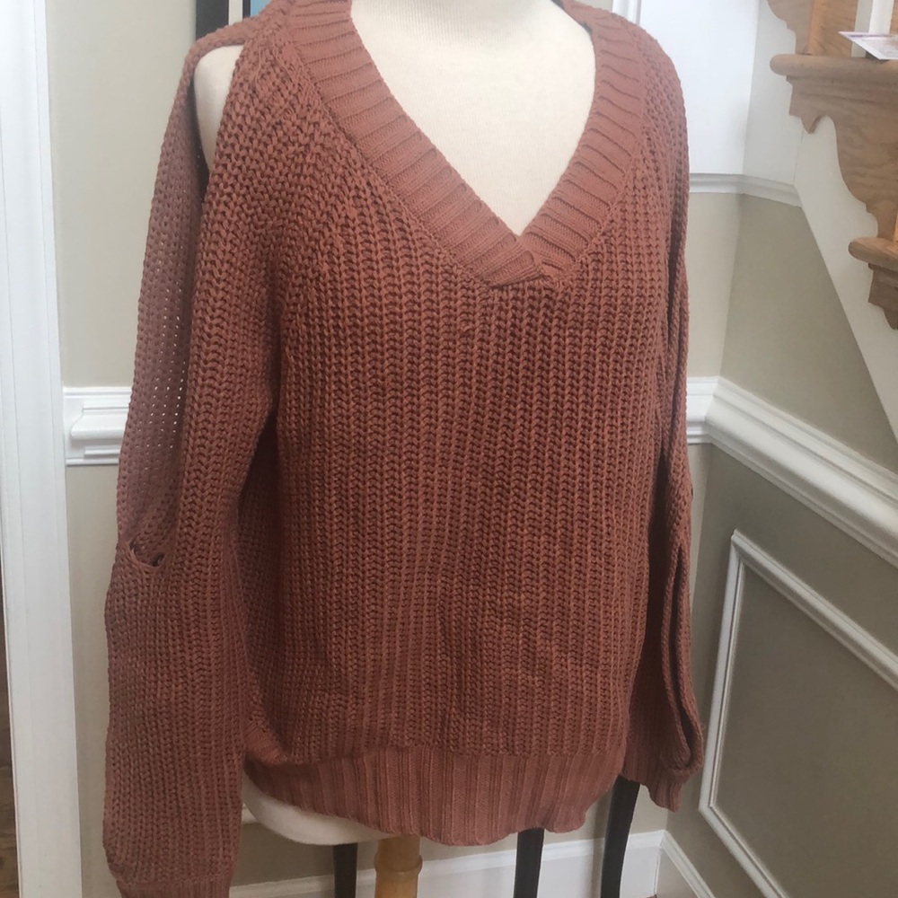 Cold shoulder sweater